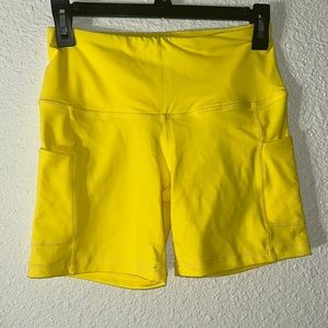 Bright Yellow Biker Shorts WITH POCKETS